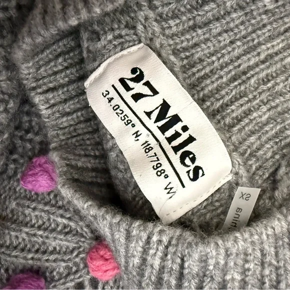 27 MILES MALIBU wool cashmere
Deana Popcorn Sweater Gray Multi Size XS - Picture 9 of 11